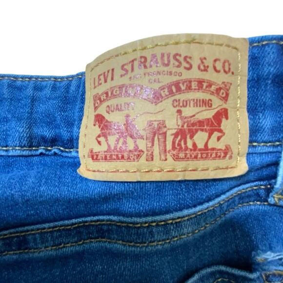 Levis 711 Red Tab Jeans Womens 26 Mid Rise Skinny Stretch Pockets Mid Wash Denim - Picture 9 of 12